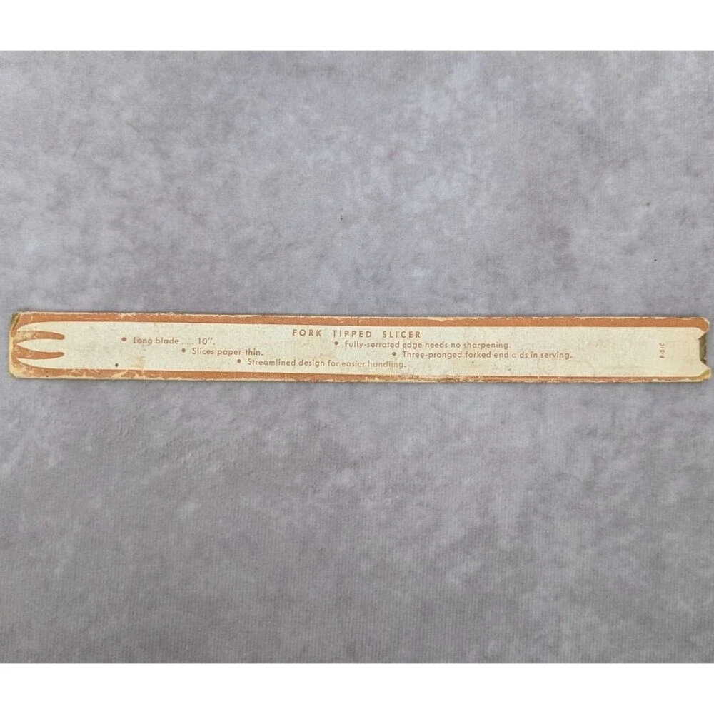 Vintage Tupperware 10 Inch Fork Tipped Serrated Slicer Knife Cattaraugus USA